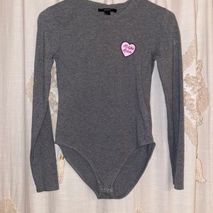 Grey Long sleeve bodysuit